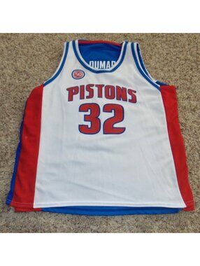 NBA Detroit Pistons Dumars Hamilton Reversible Jersey OS Chevy 50th Anniversary